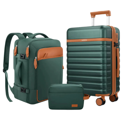 Juego de Equipaje de 3 Piezas Ukein con Valija, Mochila y Neceser