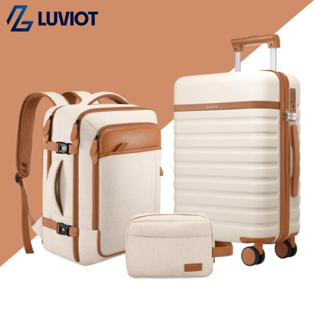 Juego de Equipaje de 3 Piezas Ukein con Valija, Mochila y Neceser