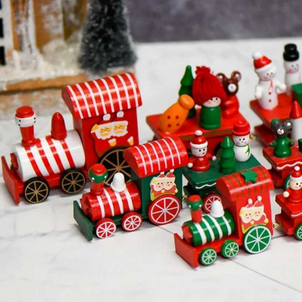 Adorno de Navidad Tren de Madera Decorativo