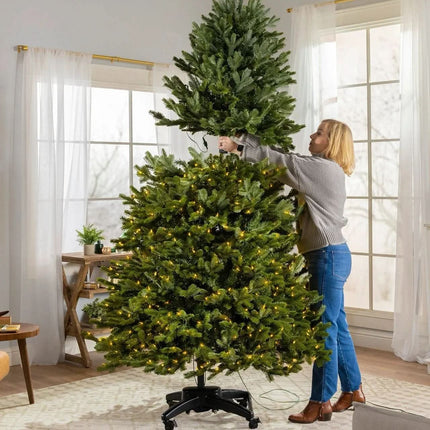 Árbol de Navidad Verde Premium con Luces LED – Ramas Articuladas y Base Metálica con Ruedas