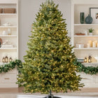 Árbol de Navidad Verde Premium con Luces LED – Ramas Articuladas y Base Metálica con Ruedas