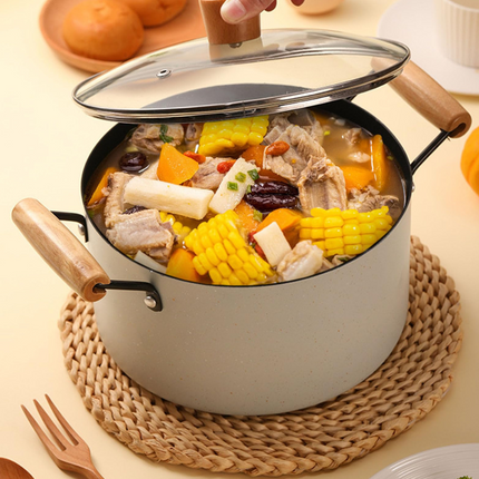 Conjunto Completo de 3 Ollas en Acero Inox Antideslizante con Mango de Madera